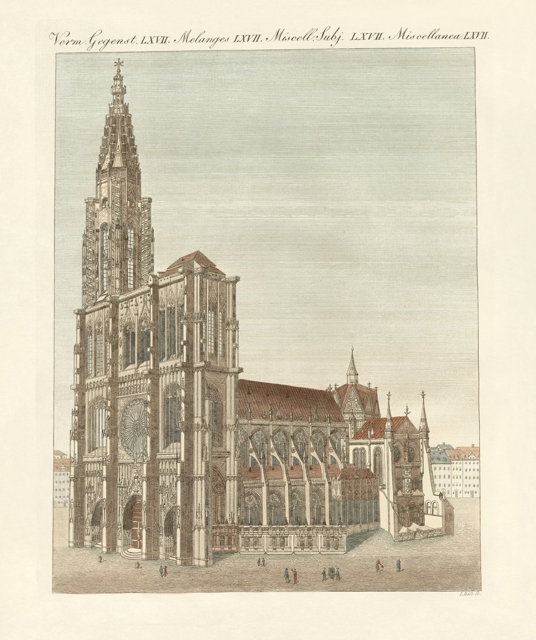 Strazburg'daki bakan (renkli gravür) by German School