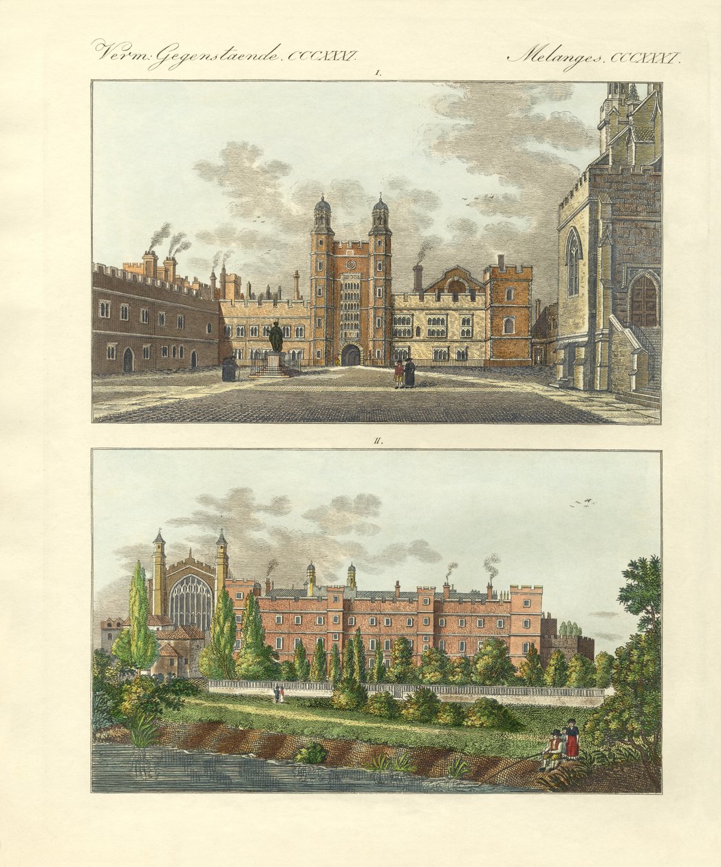 Eton okulu (renkli gravür) by German School