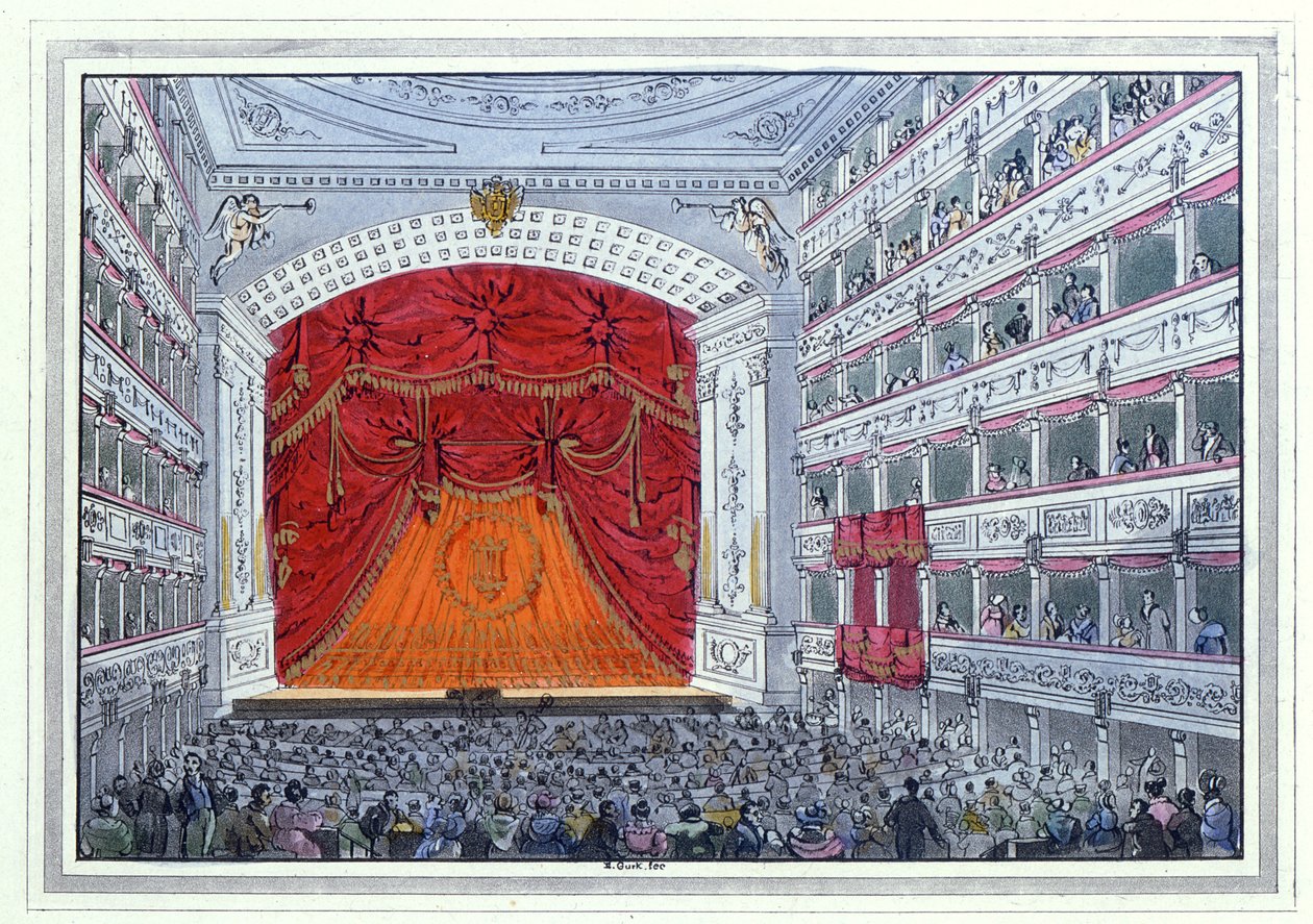 Theatre am Karntnertor Viyana (aquatint) by German School