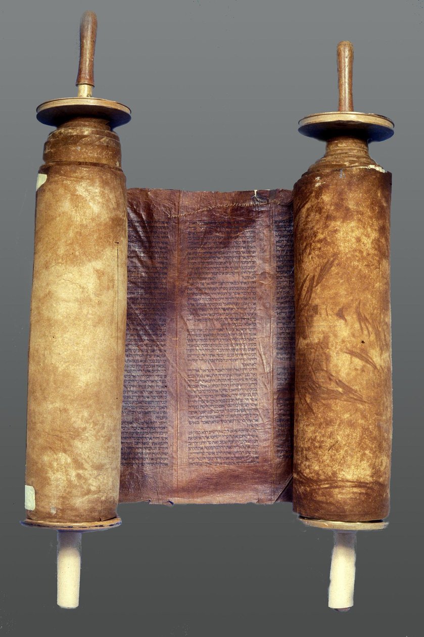 Tevrat parşömeni (tahta ve parşömen) by German School