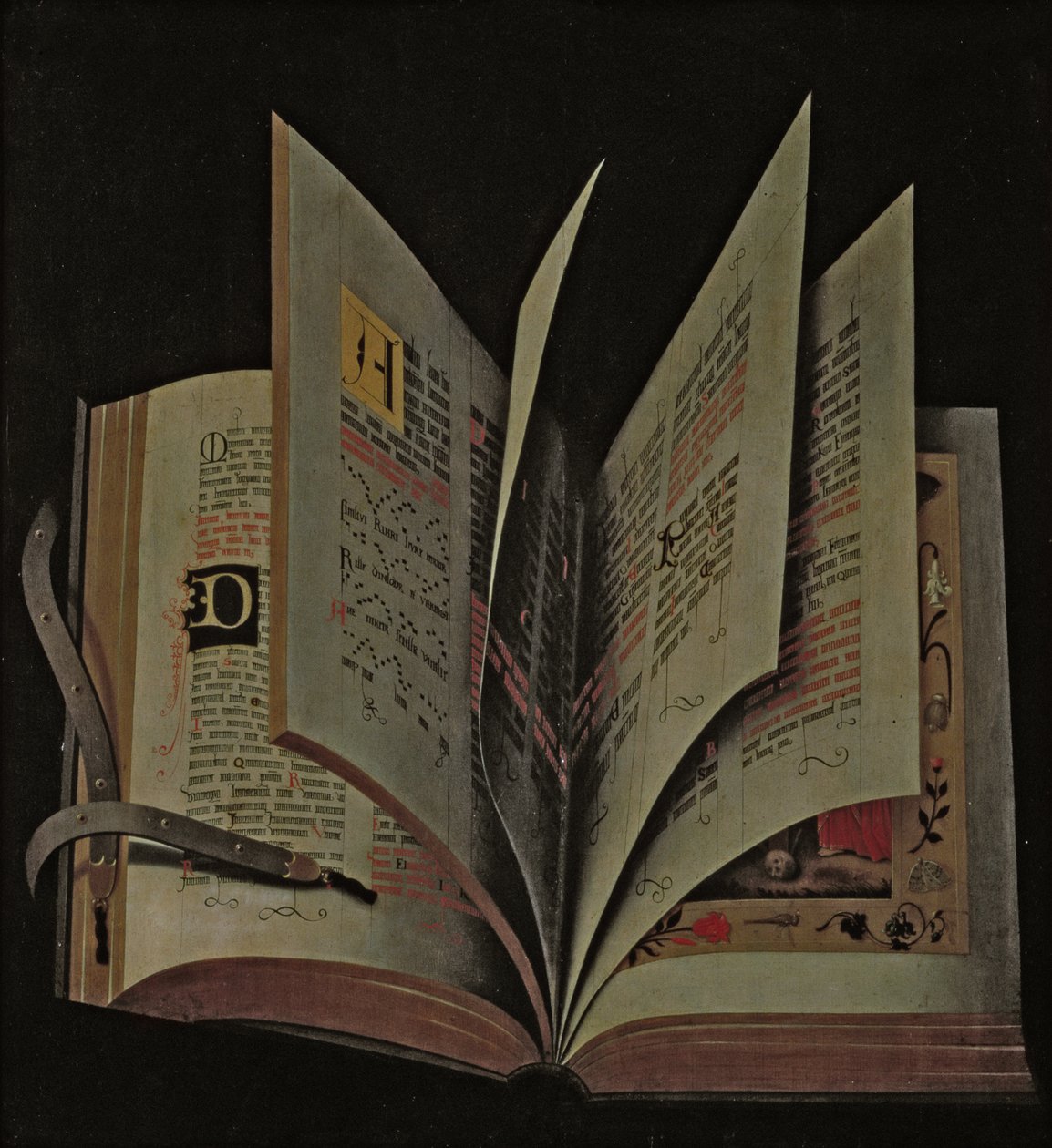 Açık bir el yazmasının Trompe loeil by German School