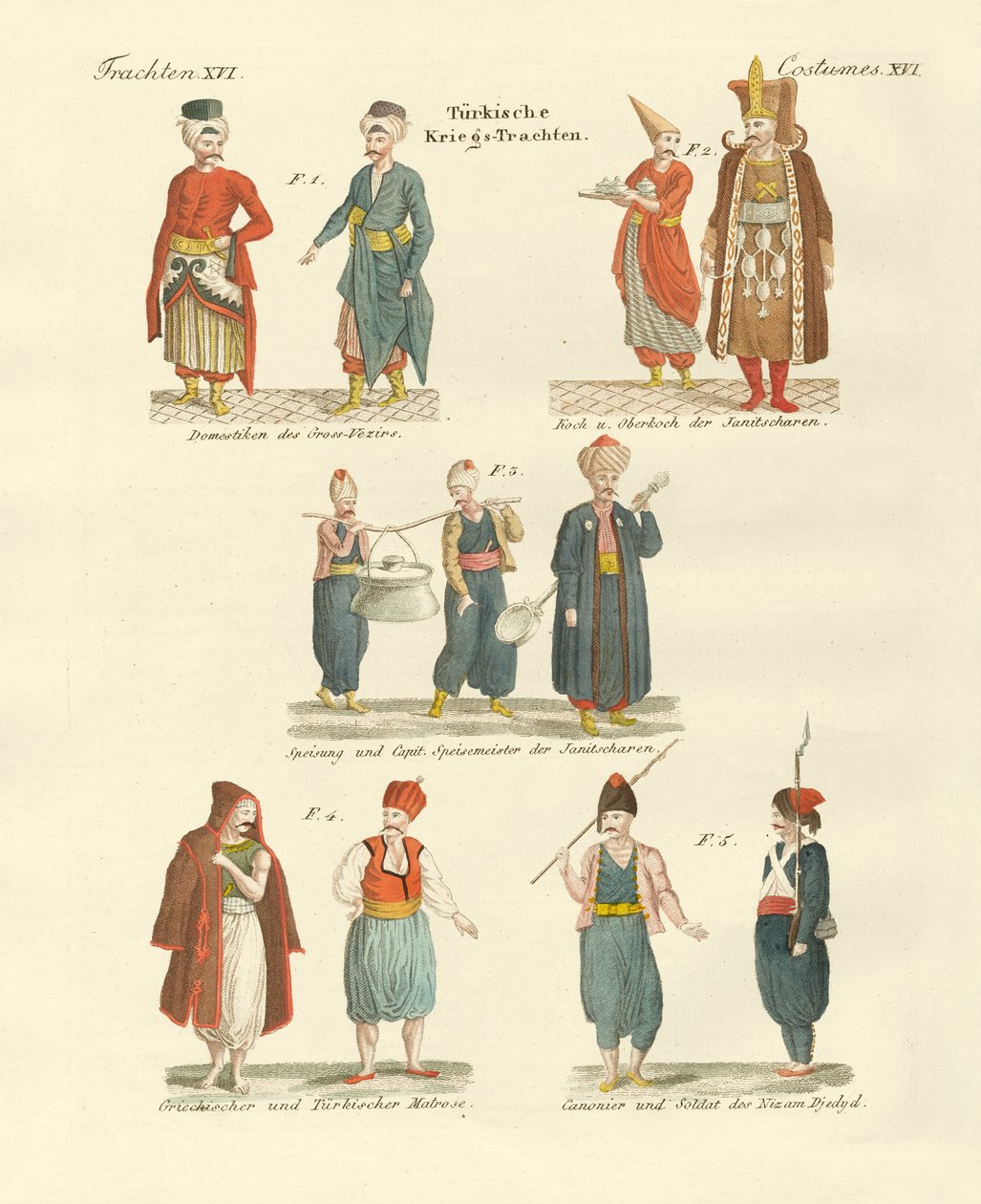 Türk milli kıyafetleri (renkli gravür) by German School
