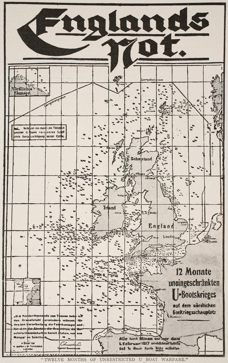 On İki Aylık Sınırsız U Tekne Savaşı, 1917-19 by German School