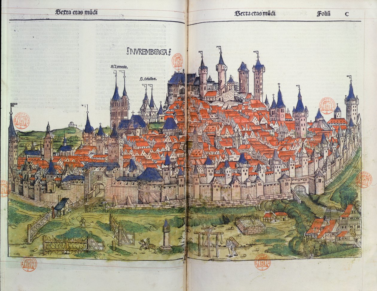 Hartmann Schedel (1440-1514) 1493 (renkli gravür) tarafından Nuremberg Chronicle