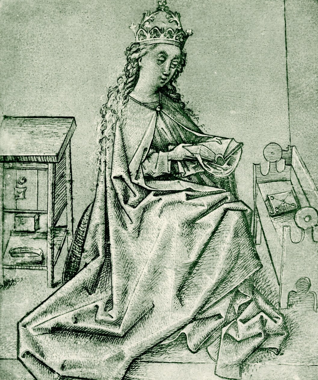 Meryem Ana, gotik bir odada dua ediyor by German School