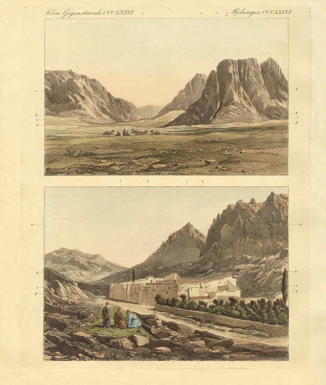 Sina Dağı Yolu (renkli gravür) by German School