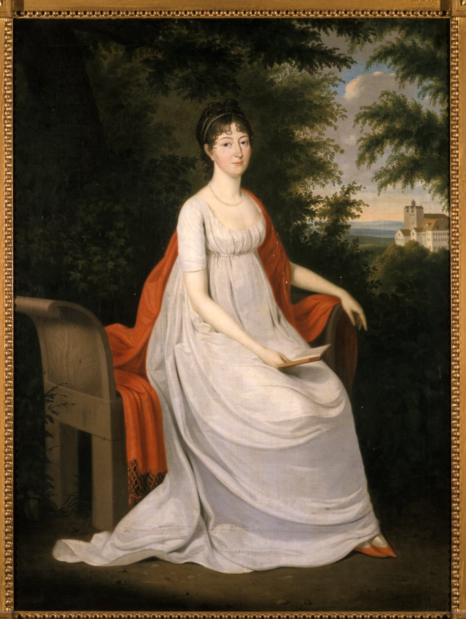 Bir bankta oturan kadınlar, 1800 by German School