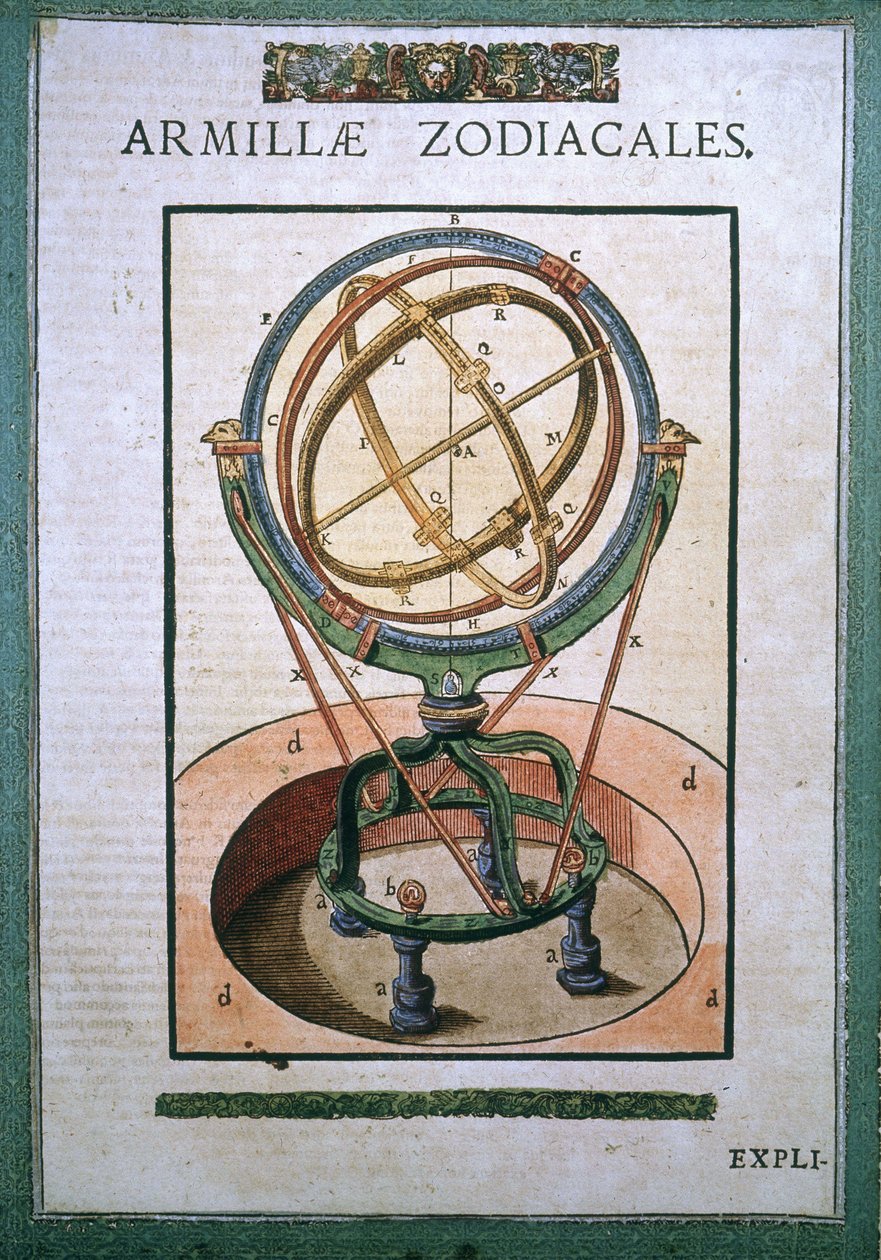 Tycho Brahe (1546 - 1601), Wandsbeck tarafından "Astronomi Enstitüsü"nde Zodyak Armillary Sphere by German School