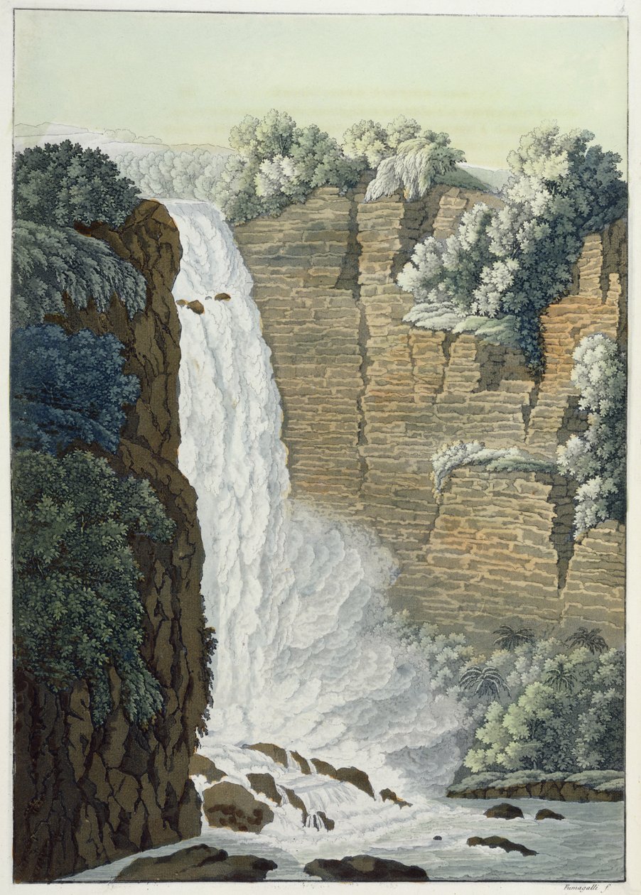 Bogota Nehri üzerinde Tequendama Şelalesi, Kolombiya by Gerolamo Fumagalli