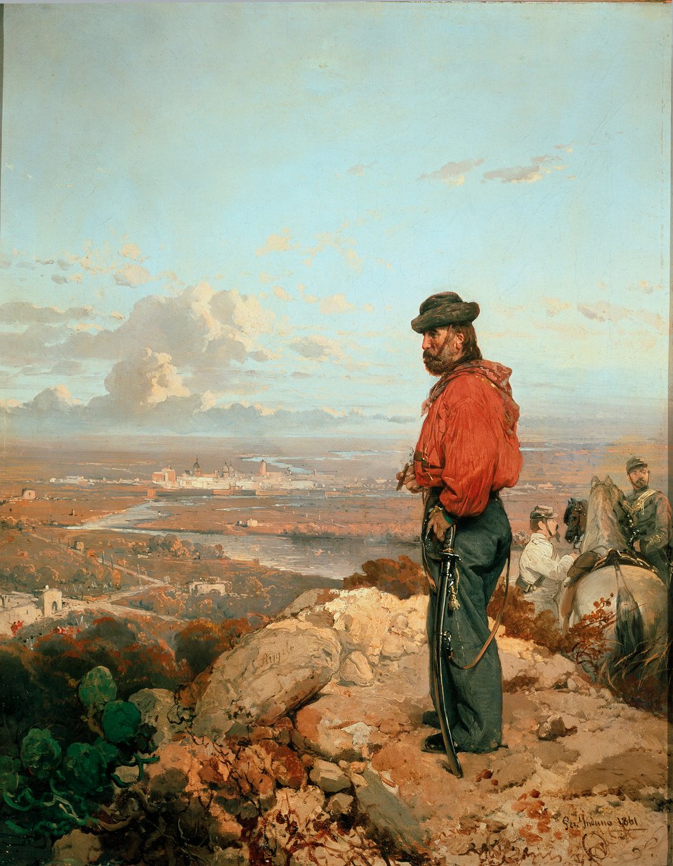İtalyan Birliği: “" 1860 yılında Capua (Capua) önünde Giuseppe Garibaldi (1807-1882) portresi "” Gerolamo (Girolamo) Induno (1825-1890) 1861 Museo del Risorgimento, Milano tarafından tablo by Gerolamo Induno