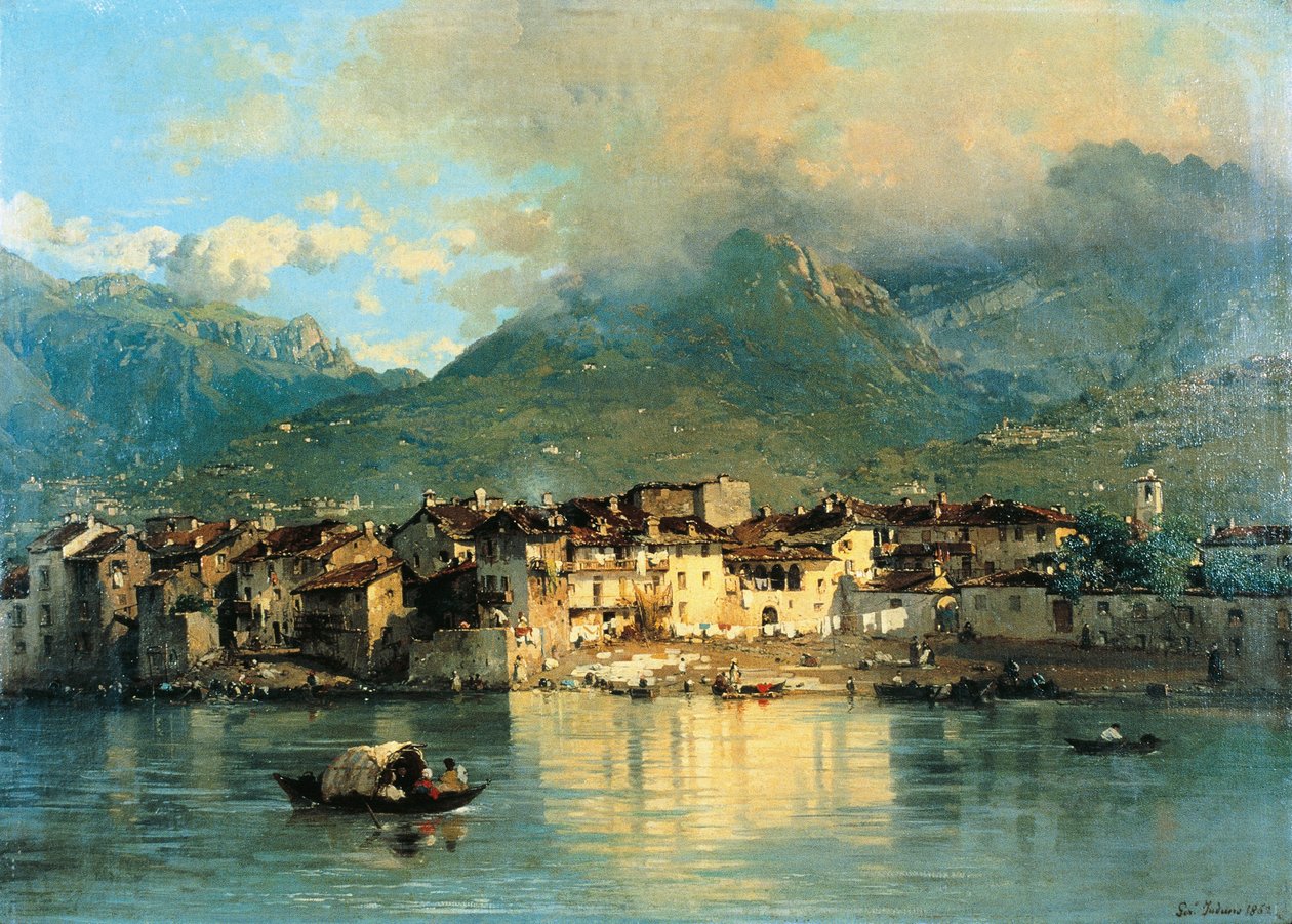 Pescarenico, Gerolamo Induno, tuval üzerine yağlı boya by Gerolamo Induno