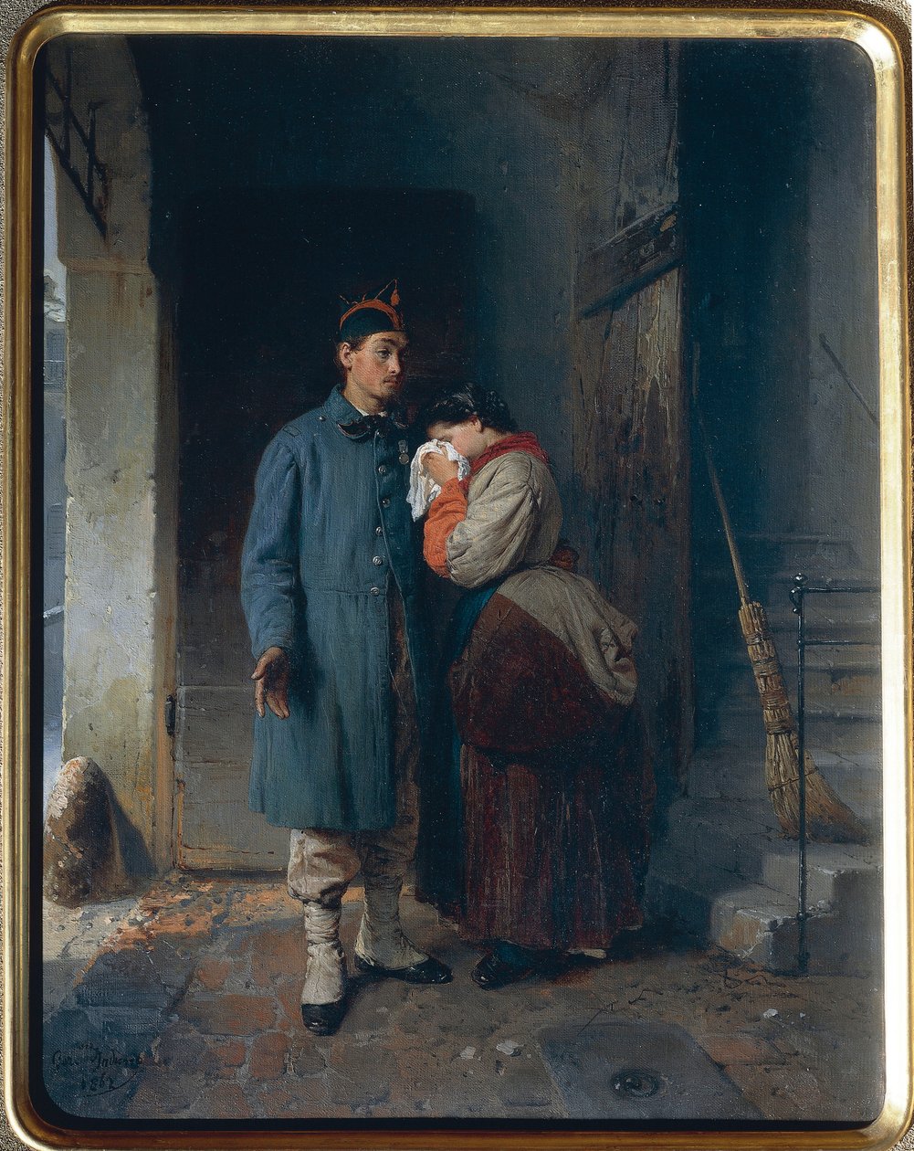 1866 Askerlerinin Ayrılışı, Gerolamo Induno by Gerolamo Induno
