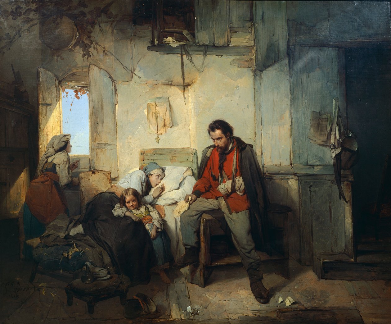 Yaralı Askerin Dönüşü, Gerolamo Induno by Gerolamo Induno