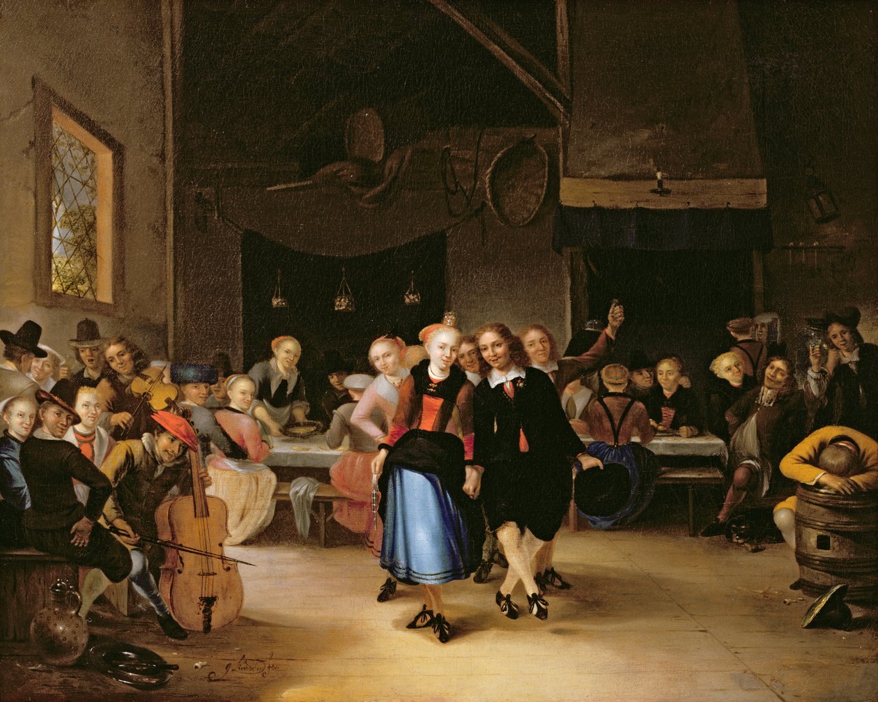 Bir Tavernada Düğün Dansı by Gerrit Lundens