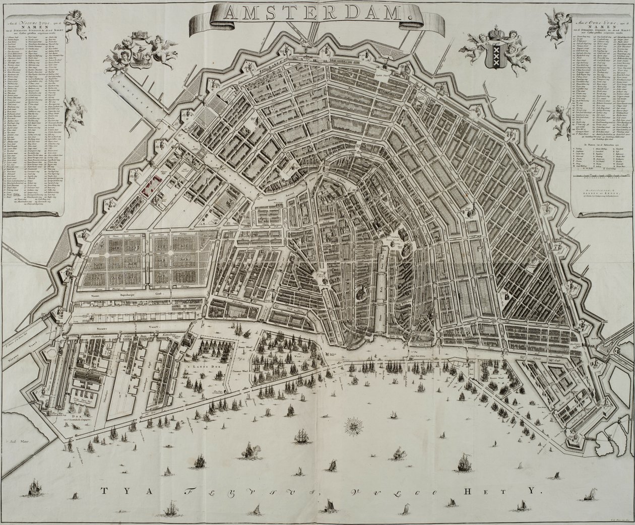 Gerrit de Broen tarafından 1737 Amsterdam haritası by Gerrit de Broen