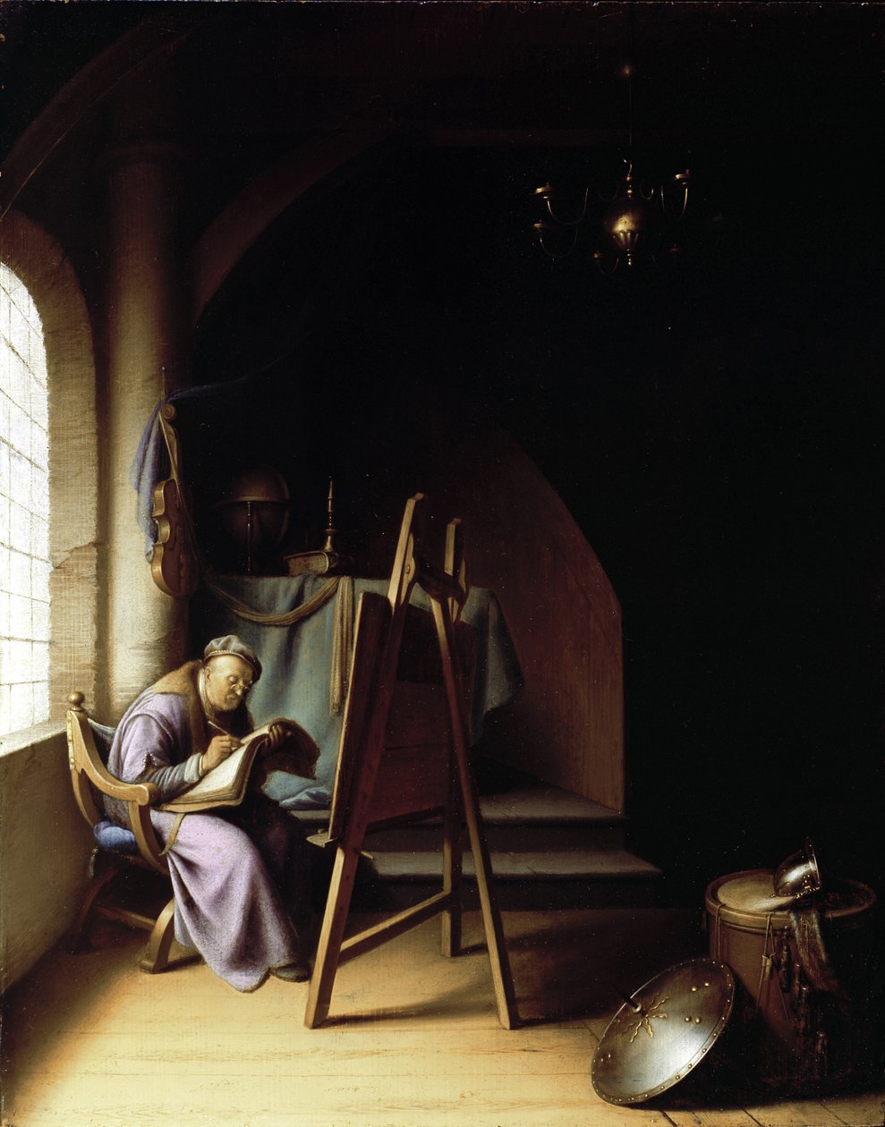 ಈಸೆಲ್ಟರ್ಕ್ ಜೊತೆ ಮನುಷ್ಯ by Gerrit Dou
