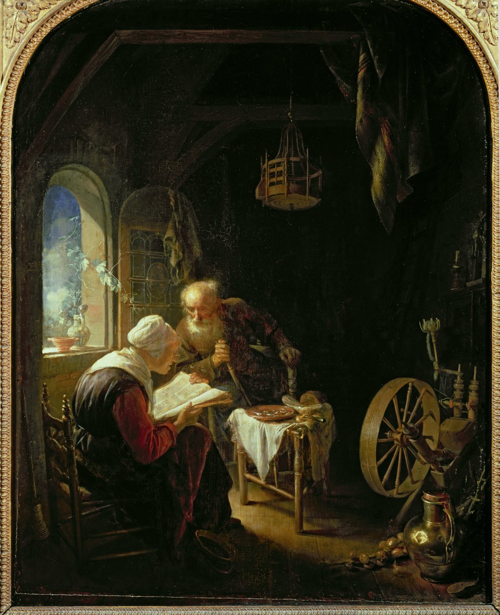 İncil Dersi veya Anne ve Tobias by Gerrit Dou