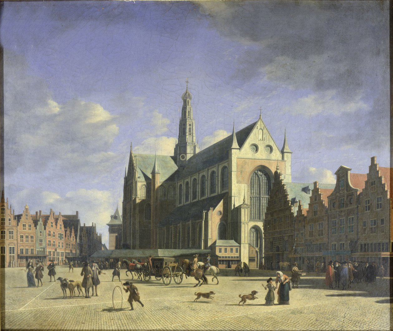 The Groote Markt (Big Market) Haarlem  by Gerrit Adriaensz Berckheyde