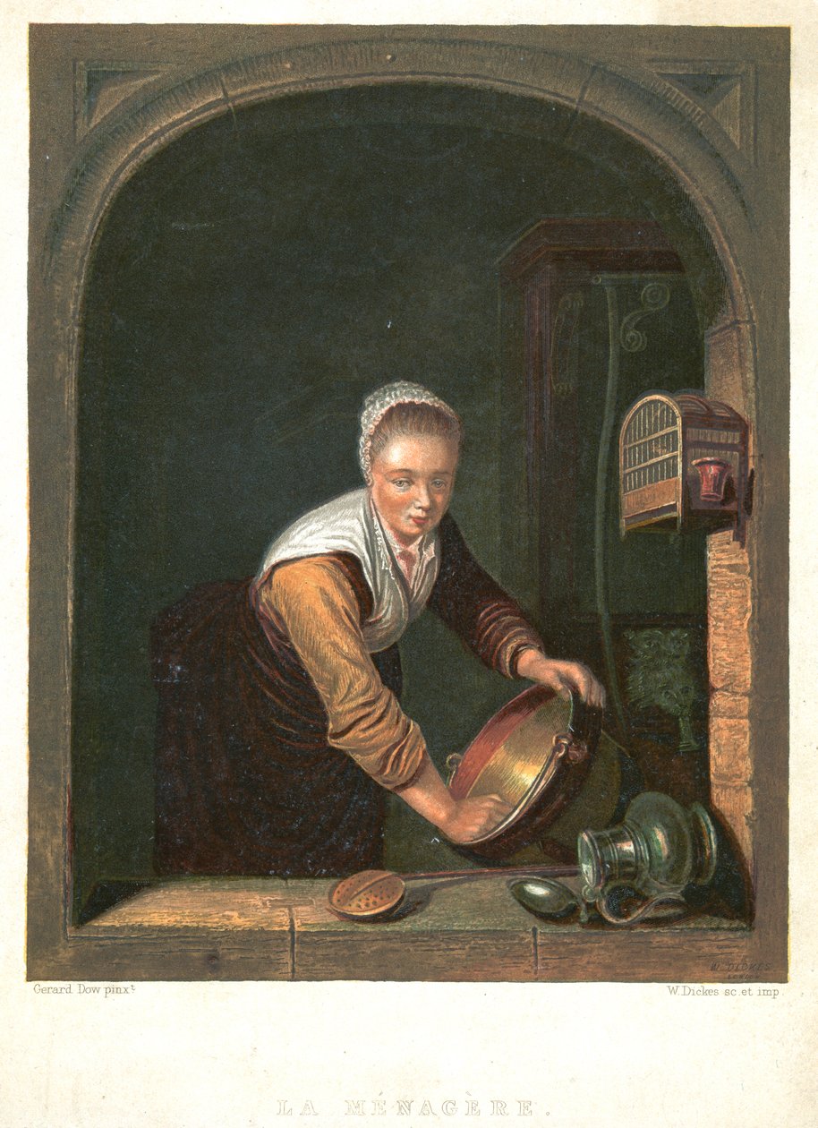 Ev Hanımı, c1630-1670 by Gerrit Dou
