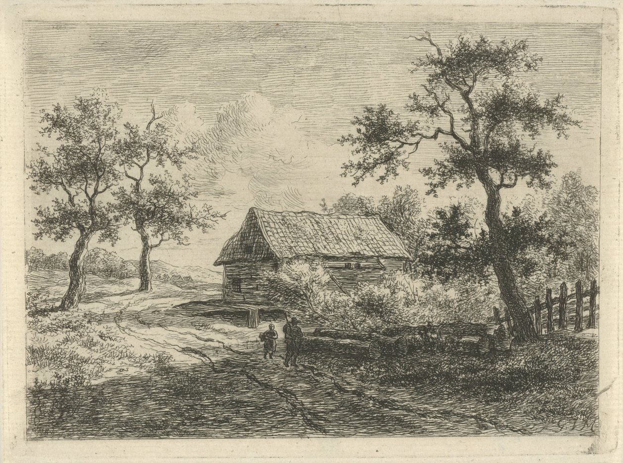 Yolda iki figürle manzara by Gerrit Jan Michaëlis