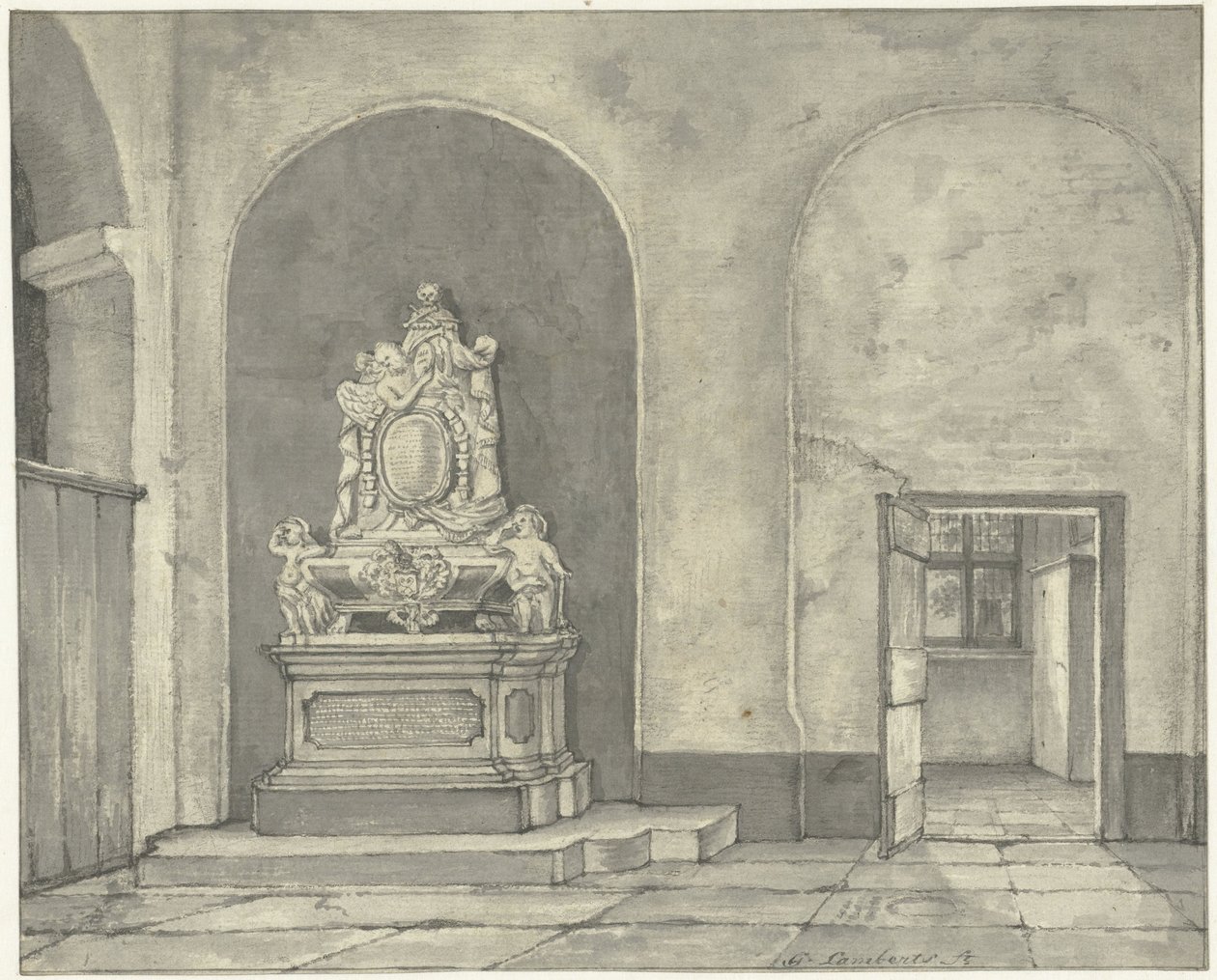 Balth cenaze anıtı. Utrecht'teki Janskerk'teki Fredericus von Stosch by Gerrit Lamberts
