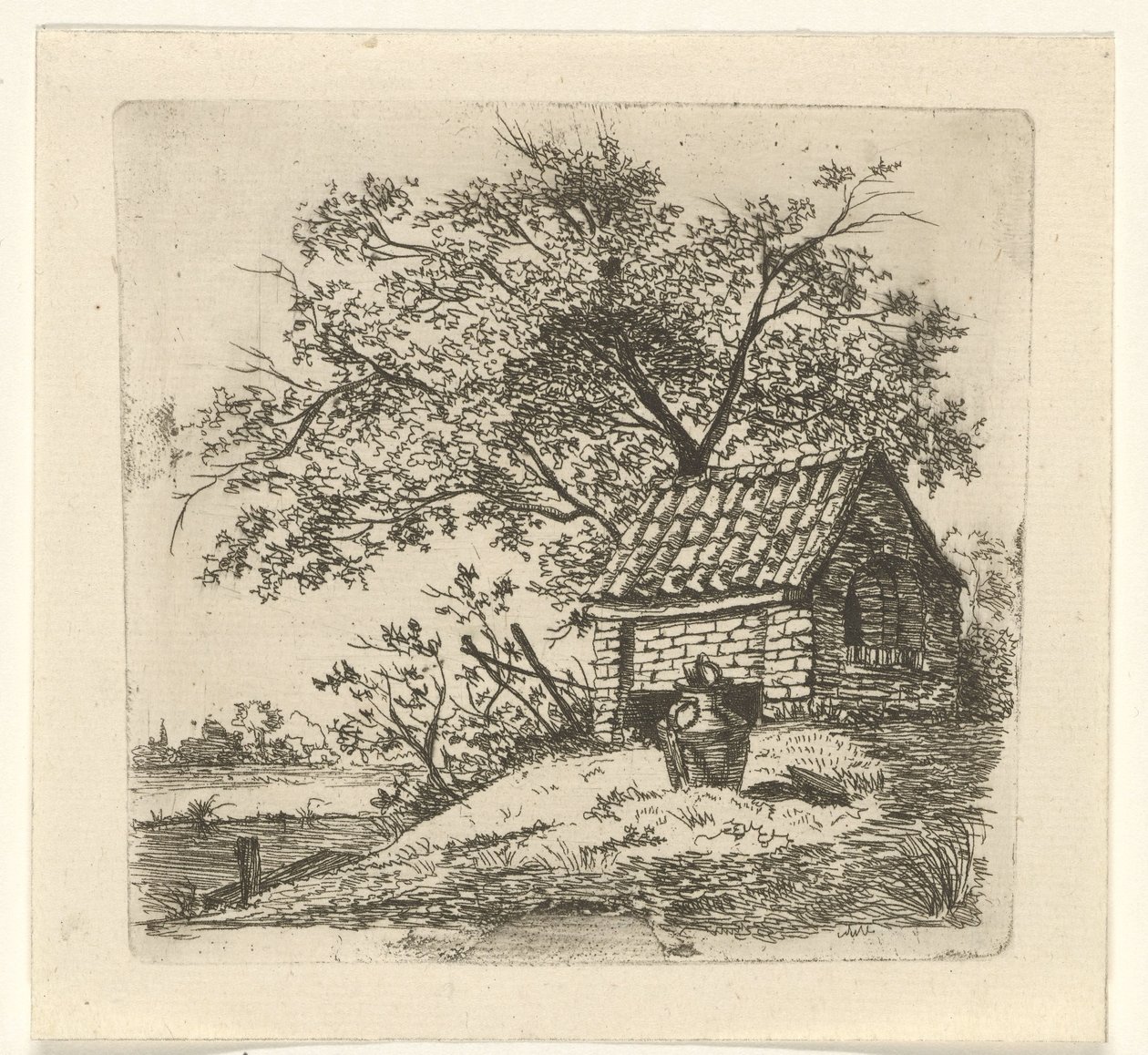 Bir kulübede süt sürahisi by Gerrit Lamberts