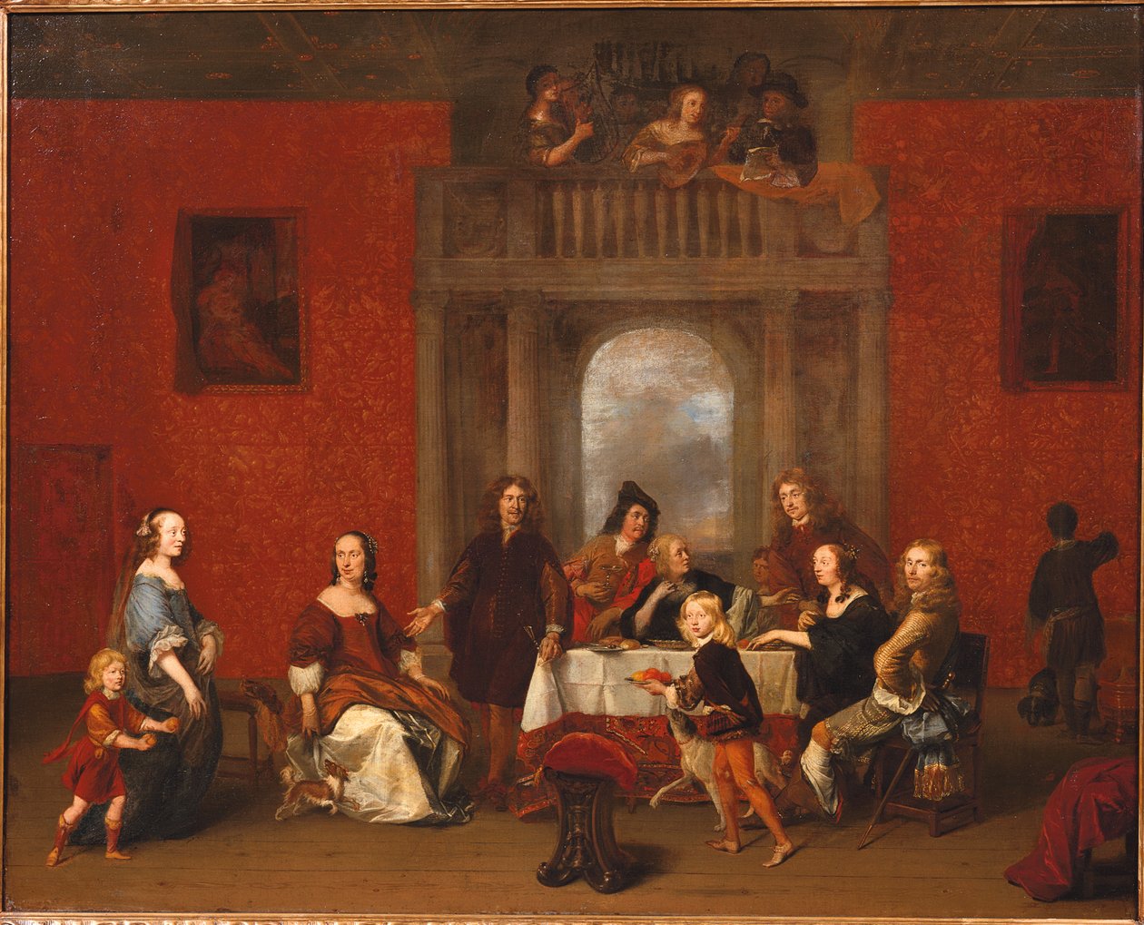 Zarif bir iç mekanda bir ailenin grup portresi by Gerrit Pietersz. van Zijl