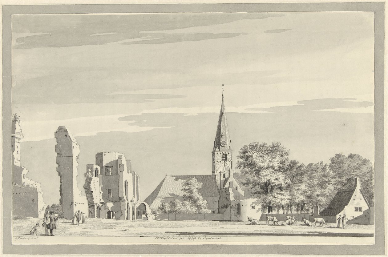 Rijnsburg manastırının kalıntıları Rijnsburgh