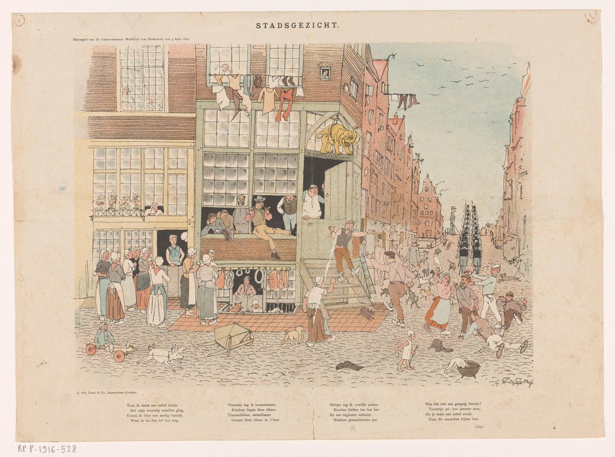 Cityscape (nesne üzerindeki orijinal başlık) by Gerrit Willem Dijsselhof