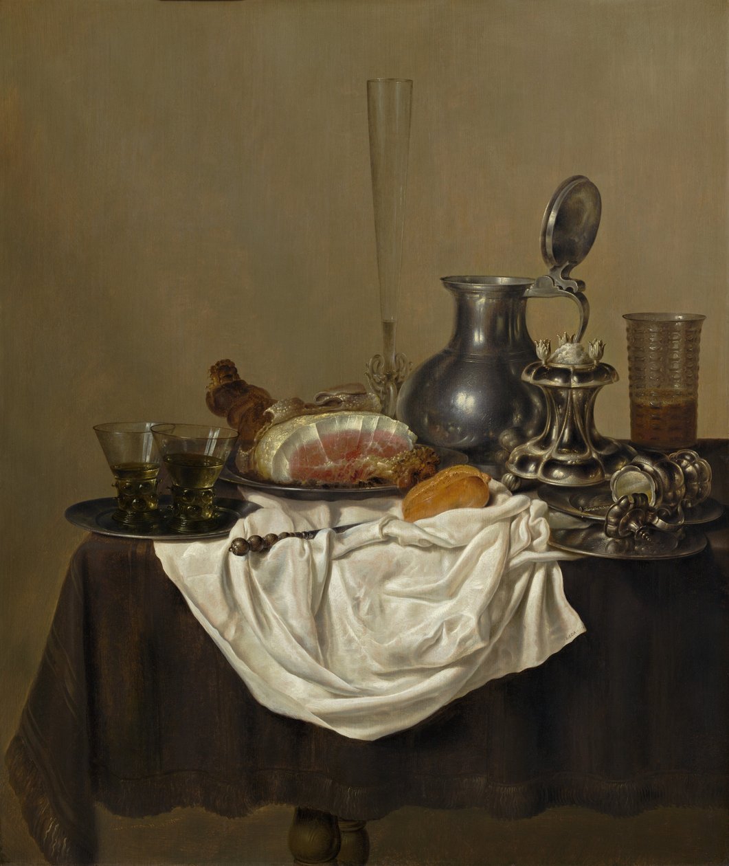 Jambonlu Natürmort, 1650. by Gerrit Willemsz. Heda