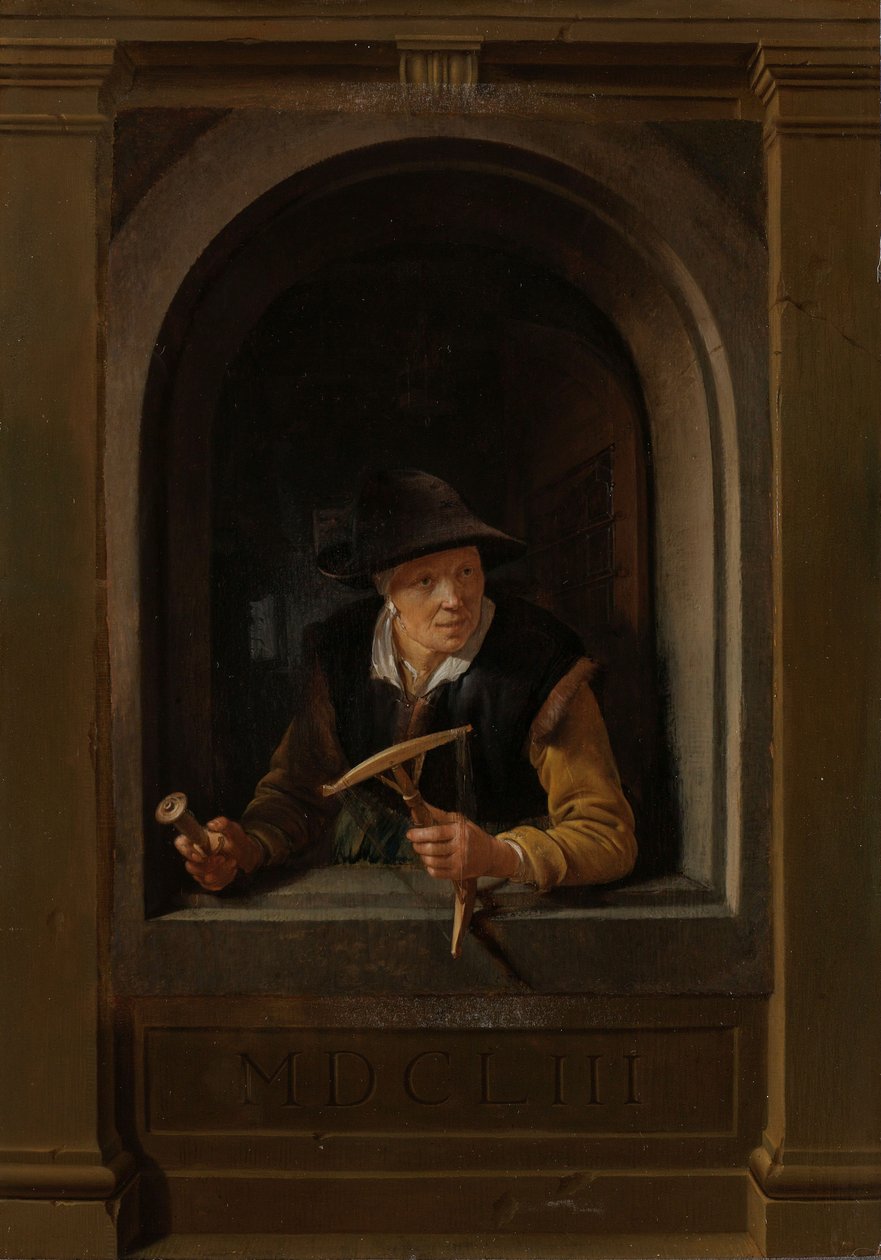 Bir Balıkçının Karısı by Gerrit or Gerard Dou