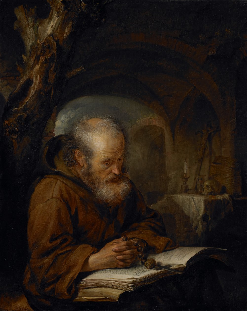 Dua Eden Bir Münzevi, 1670 by Gerrit Dou