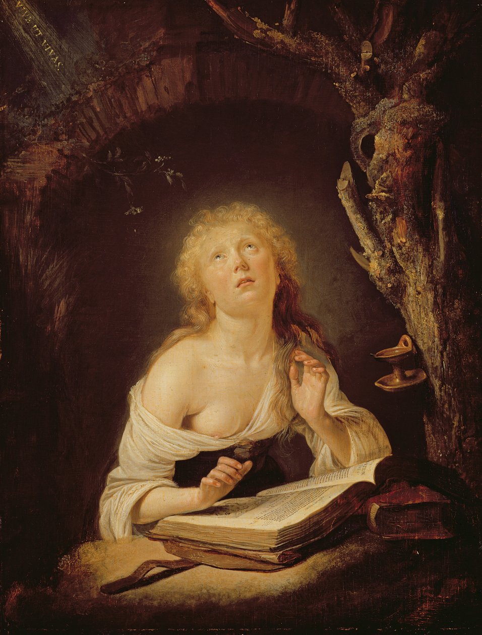 Kutsal Bakire (meşe panel üzerinde yağ) by Gerrit Dou