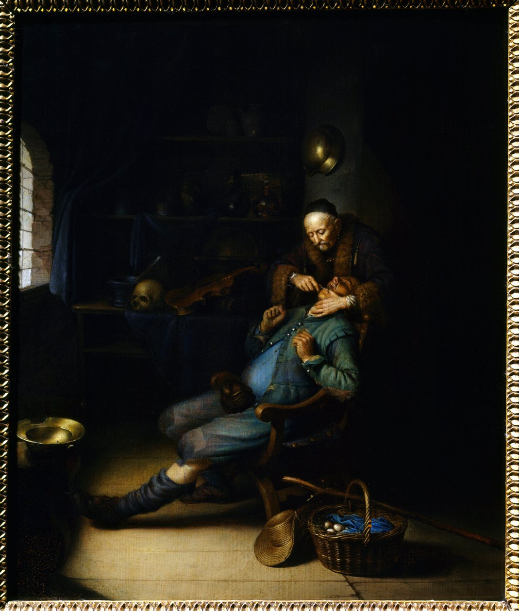 Diş çekici. Gerard Dou (veya Gerrit Dow) (1613-1675) tarafından yapılan boyama by Gerrit Dou