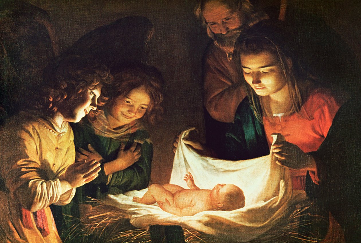 Bebeğin hayranlığı, c.1620 by Gerrit van Honthorst