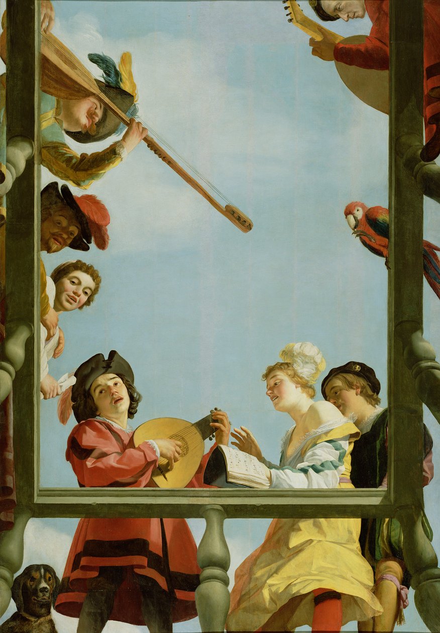 Balkonda Müzik Grubu by Gerrit van Honthorst