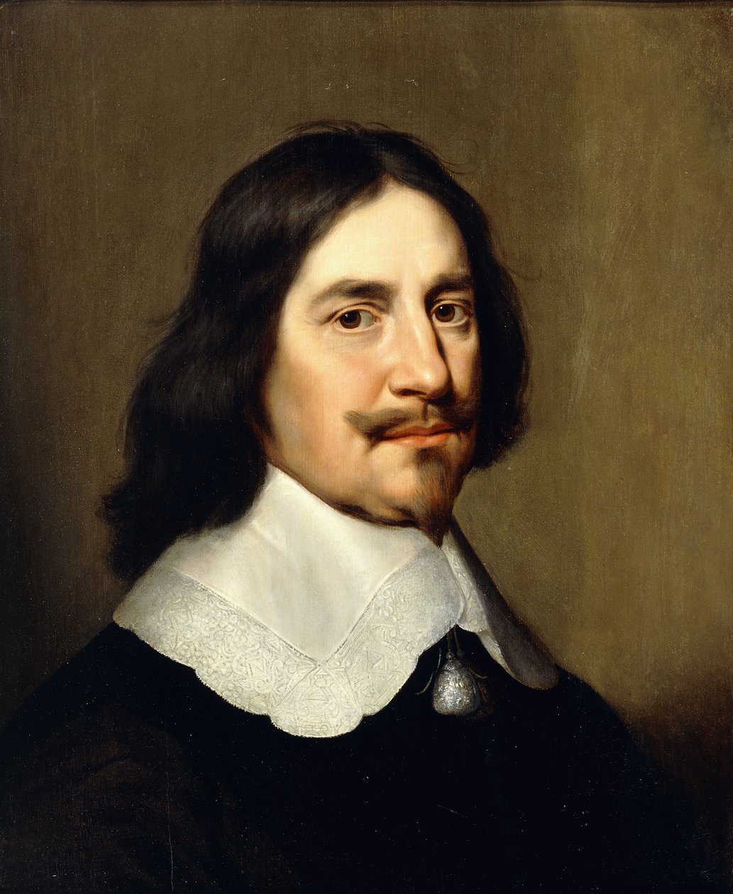 Siyah giyen bir beyefendinin portresi, büstü uzunluğu, by Gerrit van Honthorst