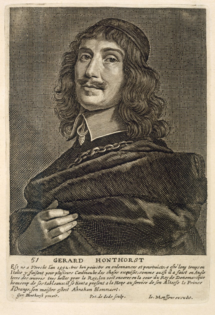 Johannes Meyssens (1612-70) tarafından kazınmış Otoportre by Gerrit van Honthorst