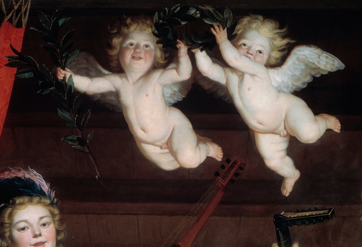 Melekler Detay konseri. Gerrit Van Honthorst (1590-1656) 1624 Sun tarafından tablo. 1,68x1,78 m by Gerrit van Honthorst