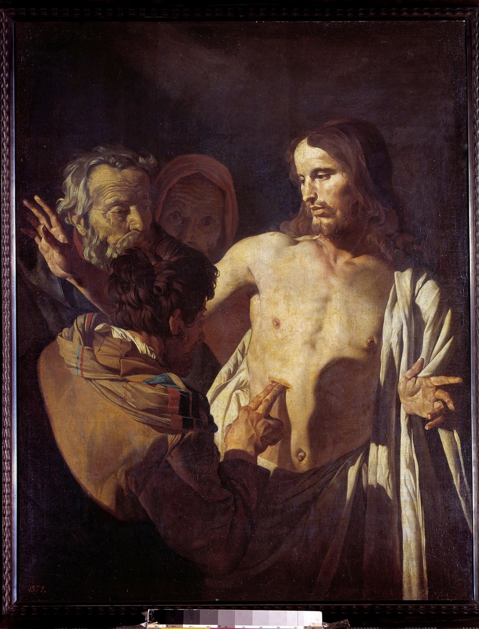 St. Thomas'ın inanılmazlığı İsa'nın yaralarına dokunur, görünüşüne inanmak için kurtarır. Gerrit Van Honthorst'un (1590-1656) tablosu by Gerrit van Honthorst