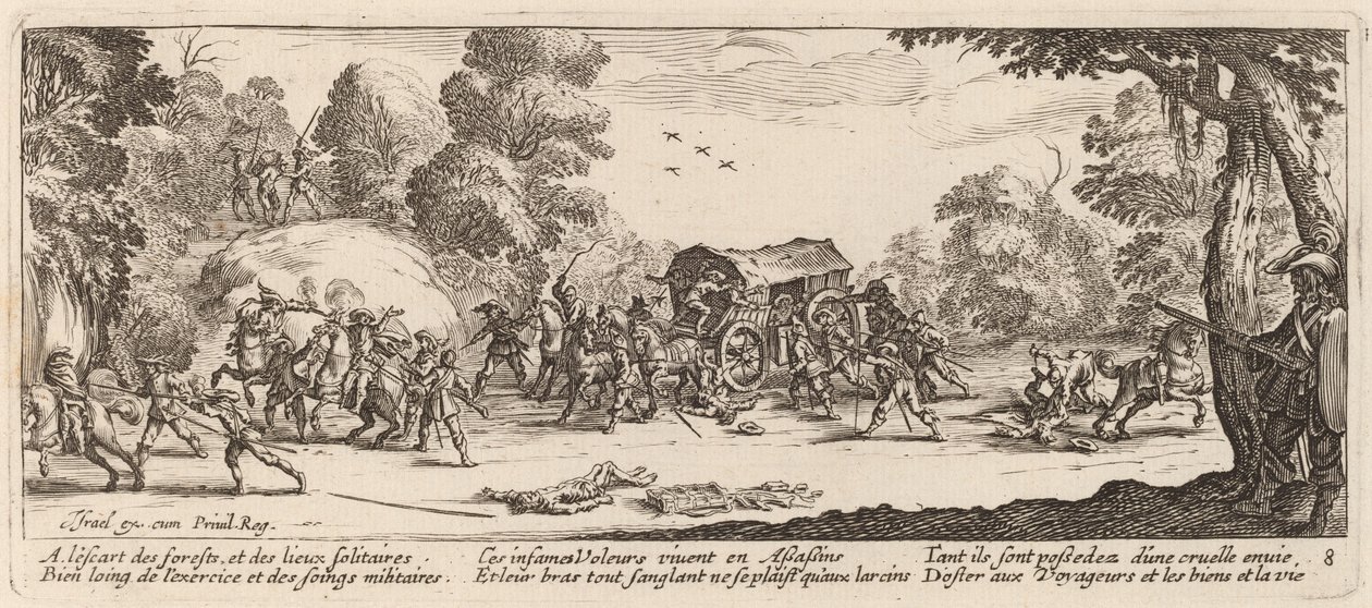 Bir Koça Saldırı by Gerrit van Schagen after Jacques Callot