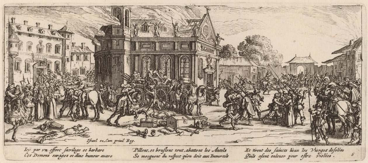 Bir Manastırın Yıkımı by Gerrit van Schagen after Jacques Callot