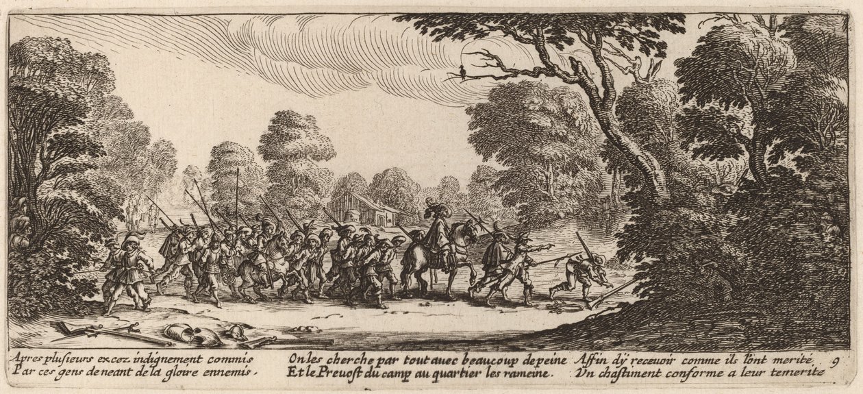 Suçlu Askerlerin Keşfi by Gerrit van Schagen after Jacques Callot