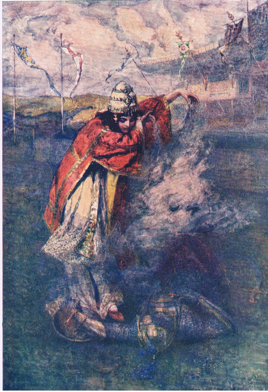 Duessa, George Harrap and Company tarafından yayınlanan Enchanted Cloud, Stories from the Faerie Queen'i kaldırdı. by Gertrude E. Demain (after) Hammond