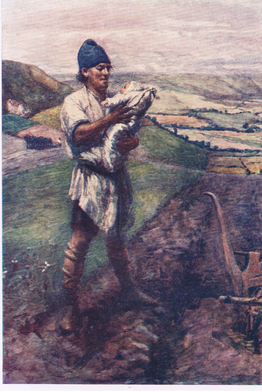George Harrap and Company tarafından yayınlanan Faerie Queen'den Hikayeler, "Tarladaki bir karıkta sabancı seni buldu" by Gertrude E. Demain (after) Hammond