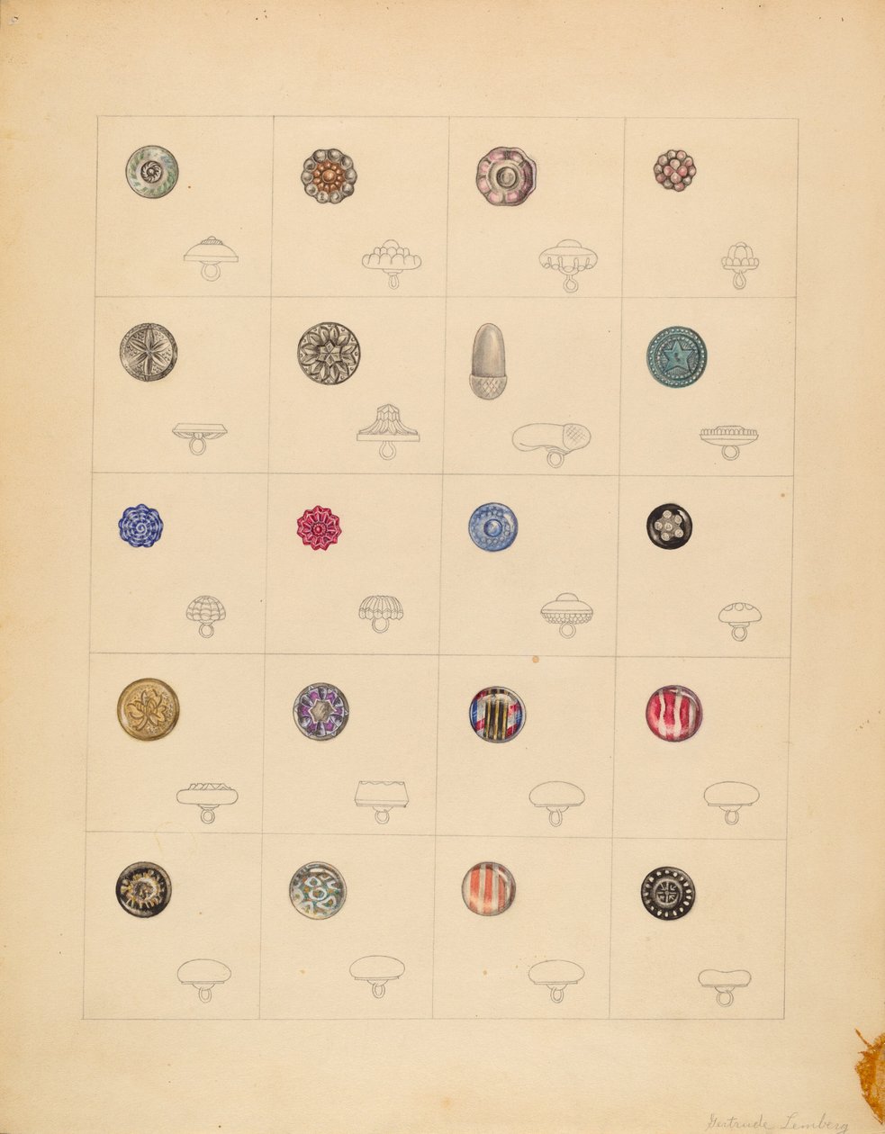 Düğmeler, ç. 1937. by Gertrude Lemberg