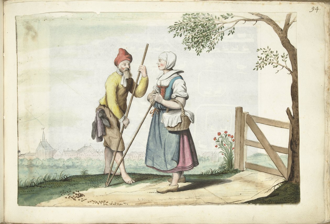 Çiftçi konuşmada by Gesina ter Borch (signed by artist)