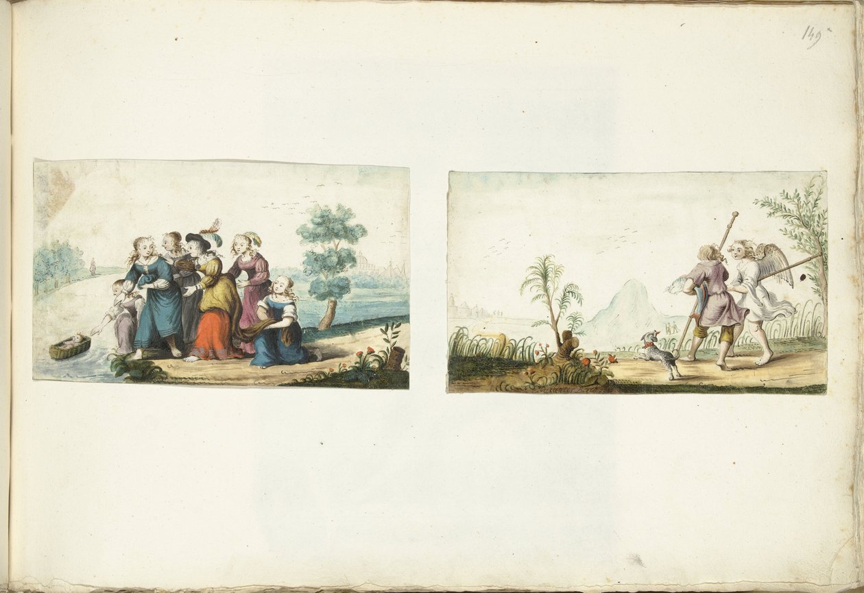 Musa ve Tobias ve Melek by Gesina ter Borch (signed by artist)