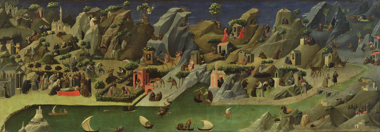 Thebaid, c.1410 (panelde tempera) (ayrıca bkz. 50353) by Gherardo Starnina