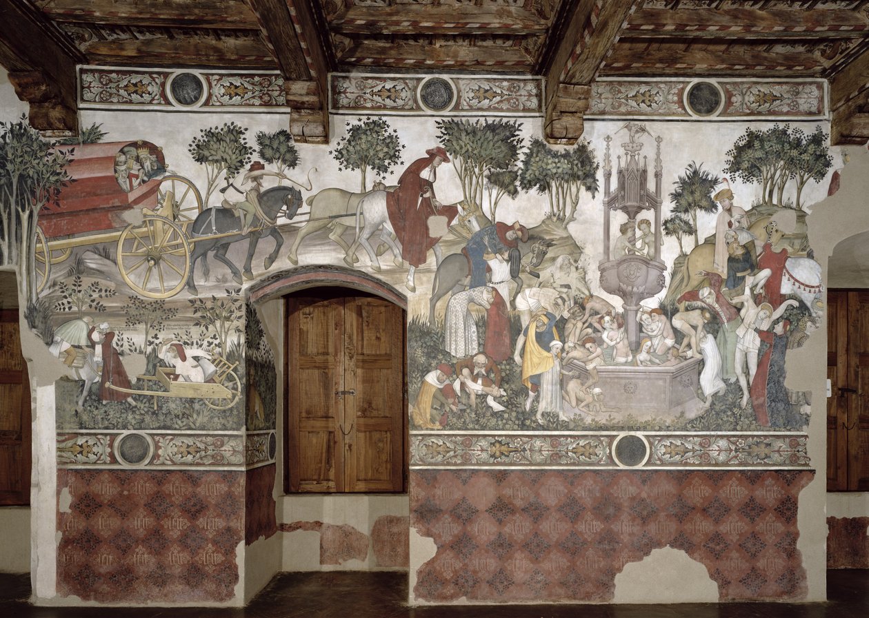 Hayat Çeşmesi, çeşmeye yolculuğun detayı, 1418-30 by Giacomo Jaquerio